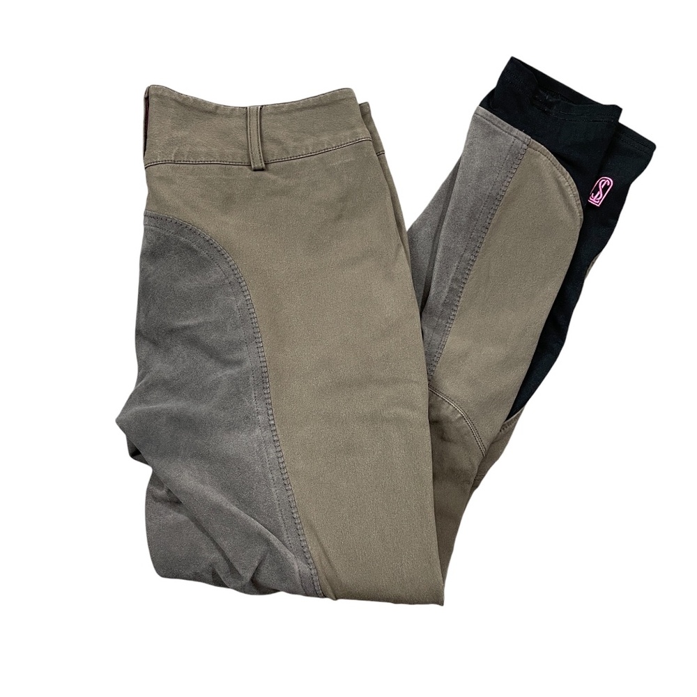 Symphony by TredStep 28L Two Tone Brown Equestrian Riding Pants Pockets‎